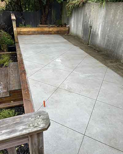 Private Courtyard with concrete cutting